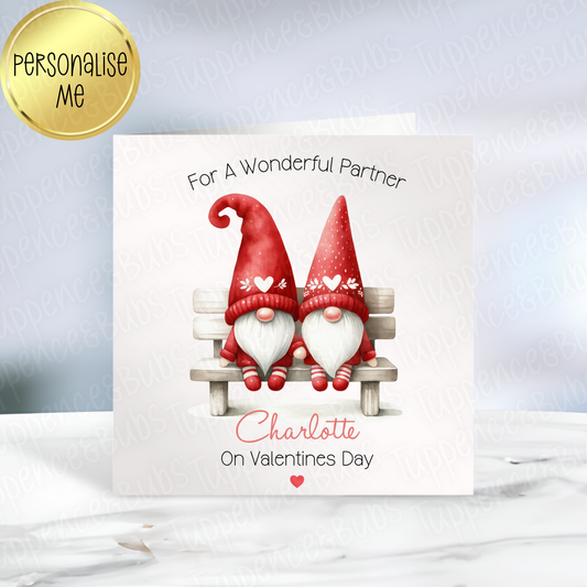 Gnomes In Love Valentine's Card - 2 Designs