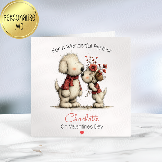 Dogs In Love Valentine's Card