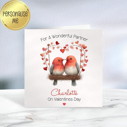 Love Birds Themed Valentine's Card - 4 Designs