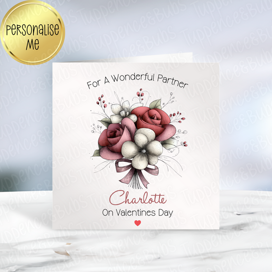 Bunch of Flowers Themed Valentine's Card