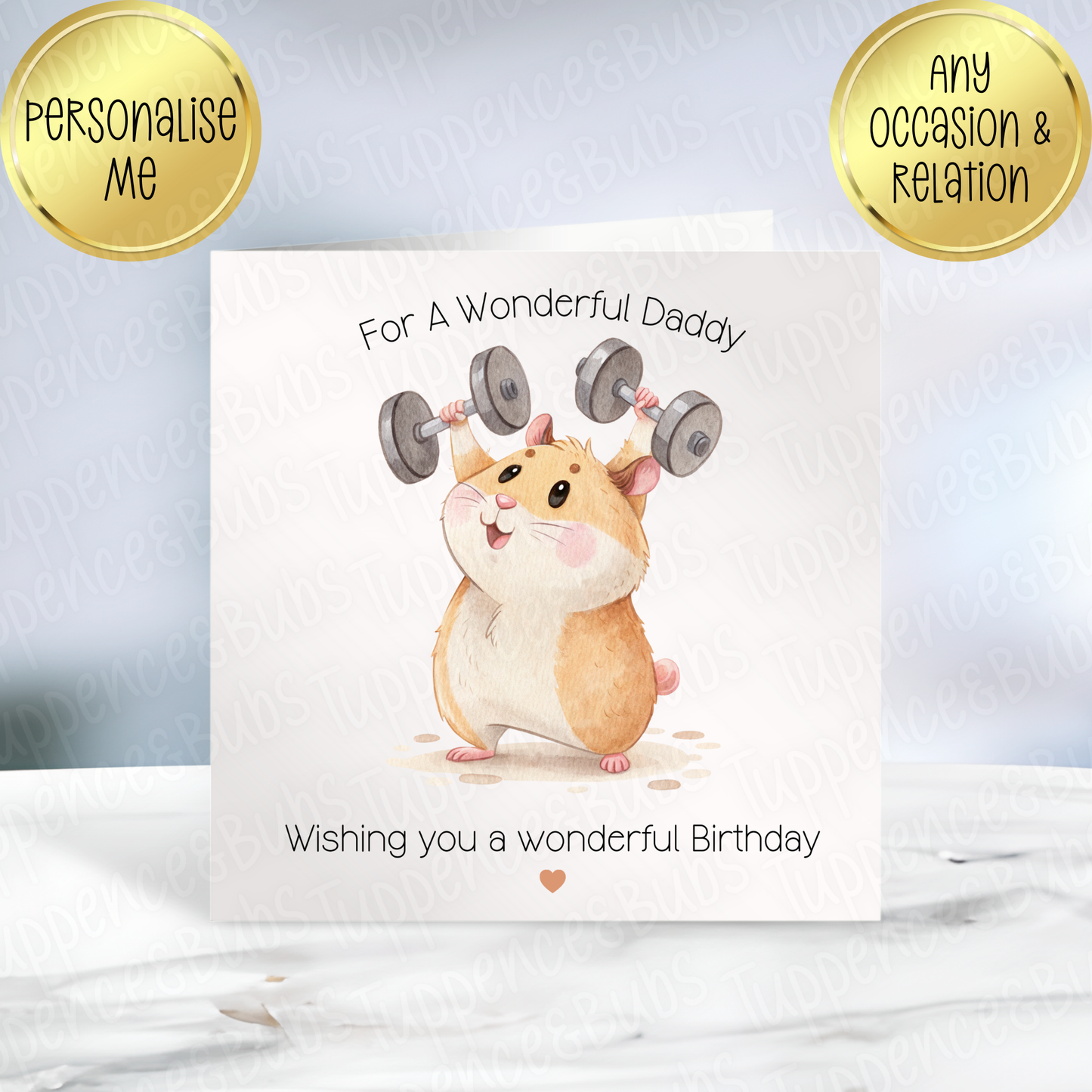 Hamster Working Out Card - 5 Designs