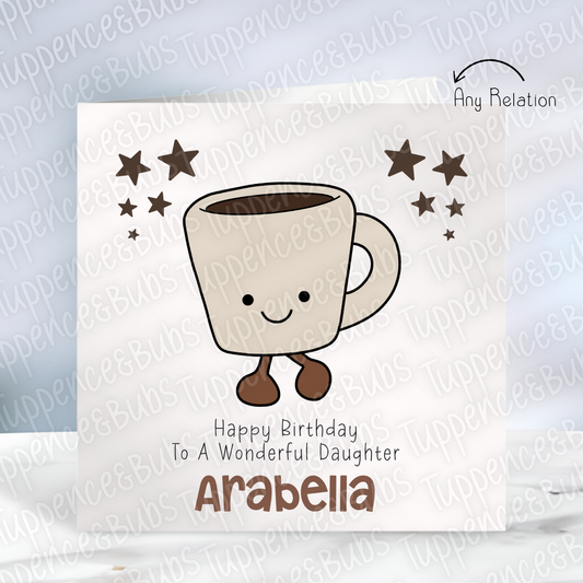 Coffee Plush Themed Birthday Card - 3 Designs