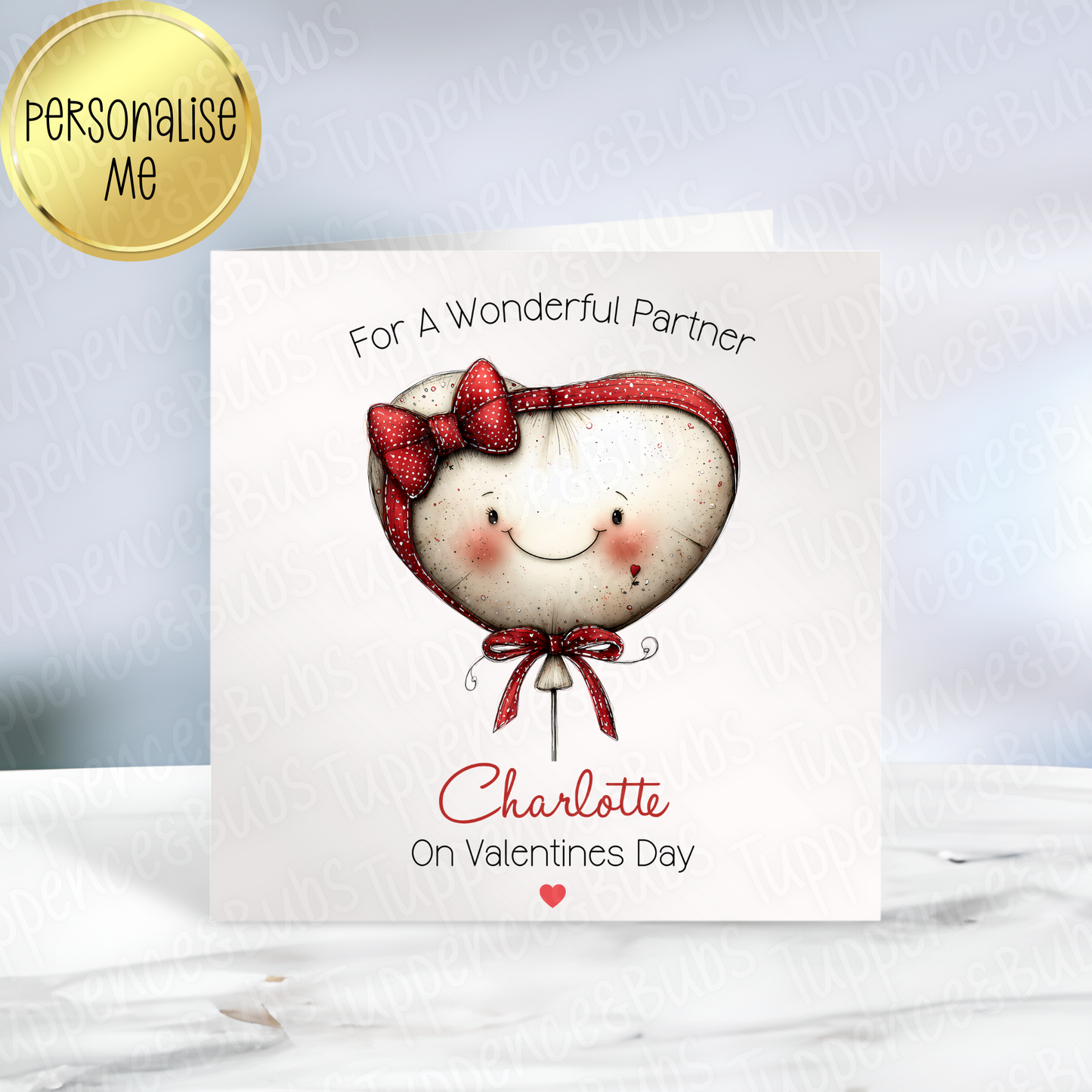 Balloon Heart Themed Valentine's Card