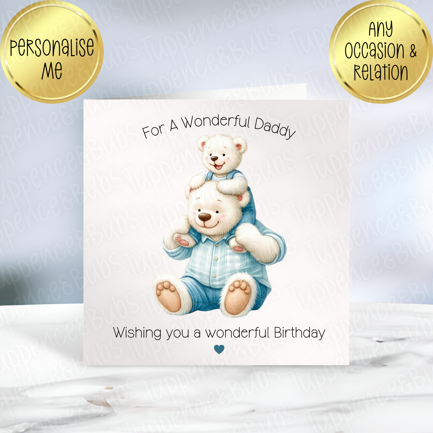 Bear & Son Themed Card - 5 Designs