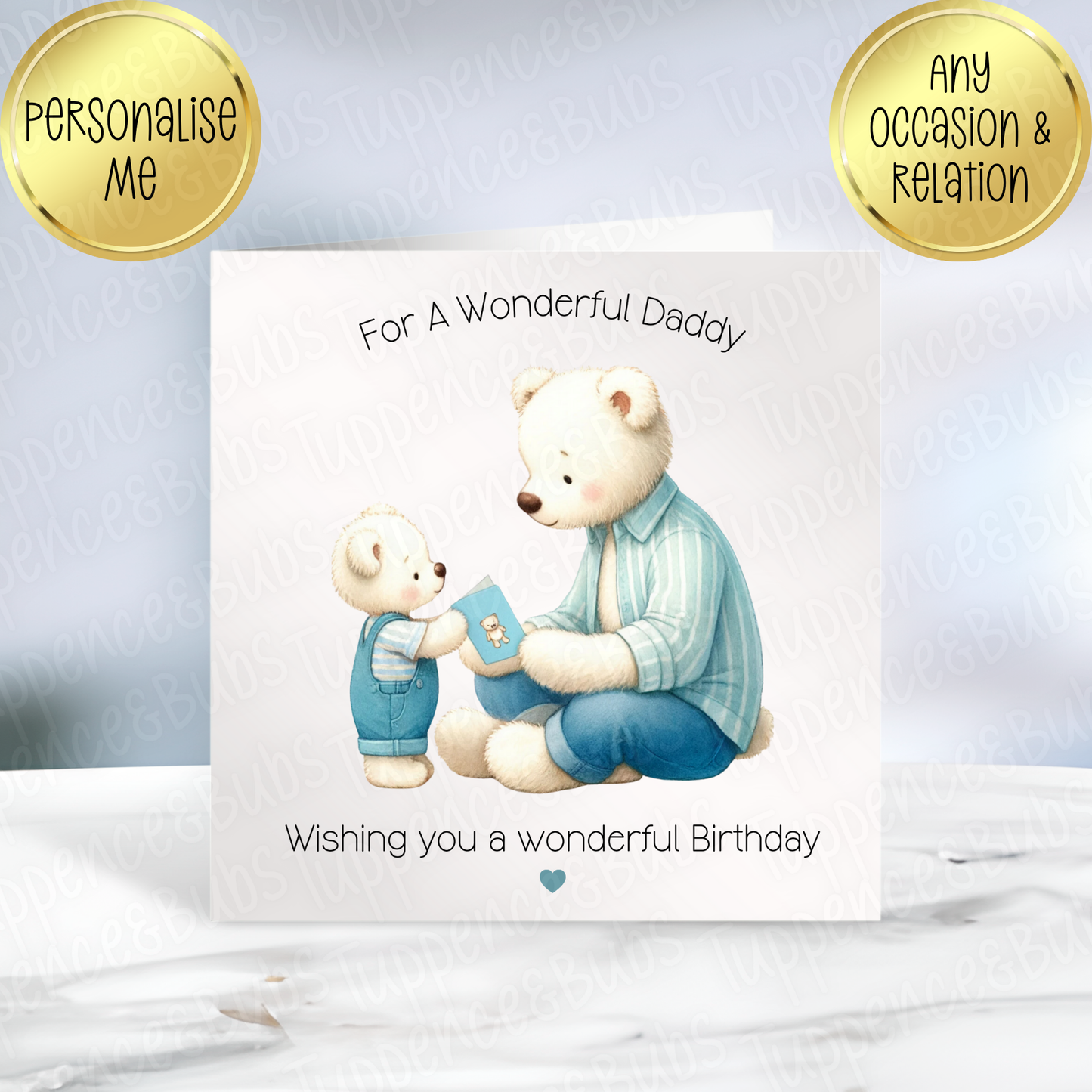 Bear & Son Themed Card - 5 Designs