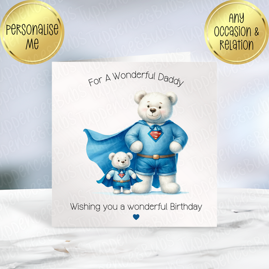 Bear & Son Themed Card - 5 Designs
