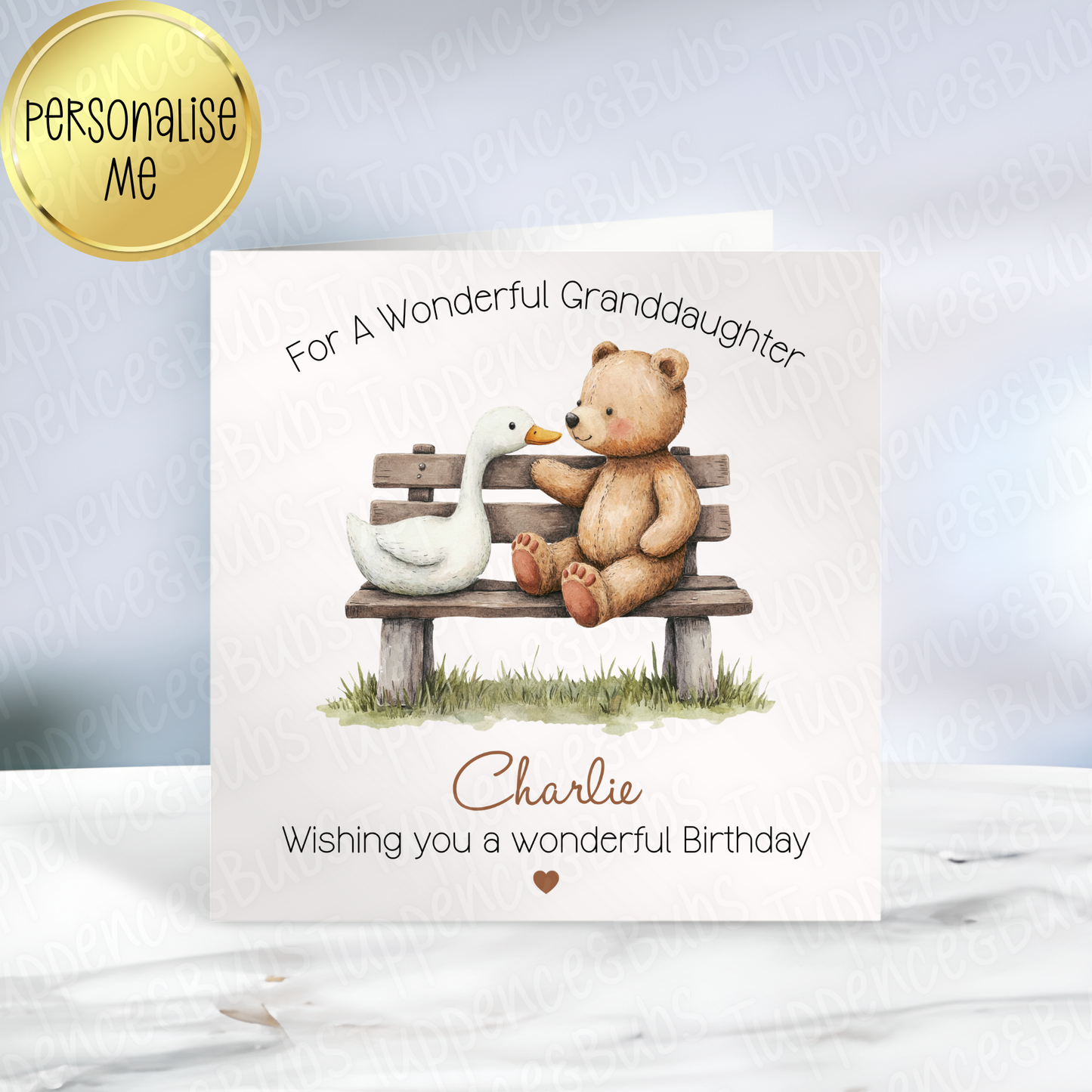 Teddy Bear & Goose Themed Card