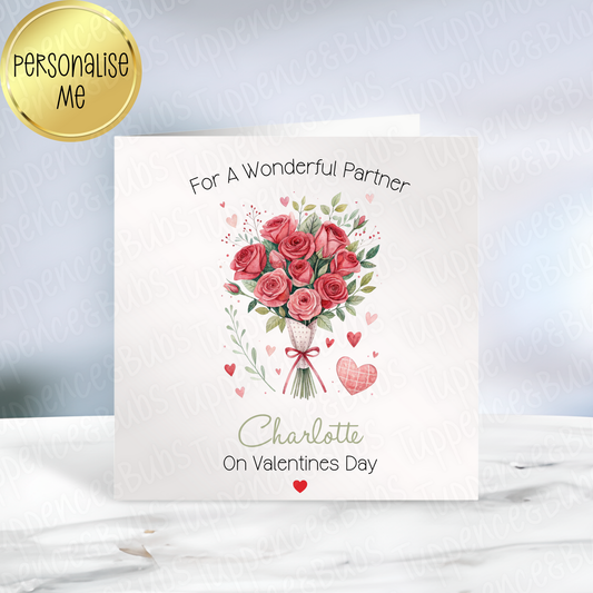Roses Themed Valentine's Card - 4 Designs