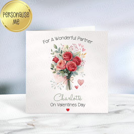 Roses Themed Valentine's Card - 4 Designs