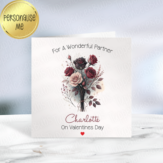 Dark Roses Themed Valentine's Card