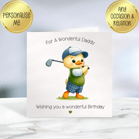 Duck With Hobbies Themed Card - 5 Designs