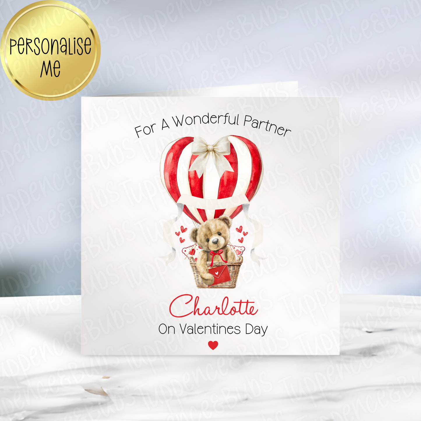 Bear Hot Air Balloon Valentine's Card