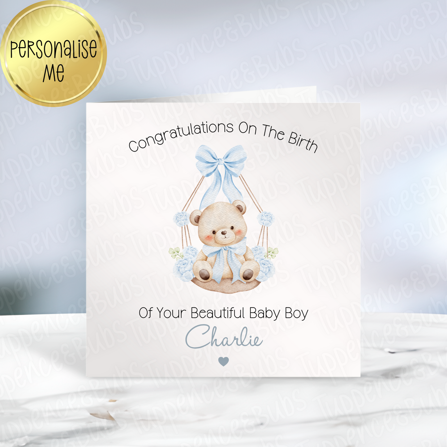 Teddy Bear Themed New Baby Card - 4 Designs