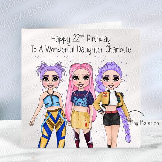 K Pop Themed Birthday Card