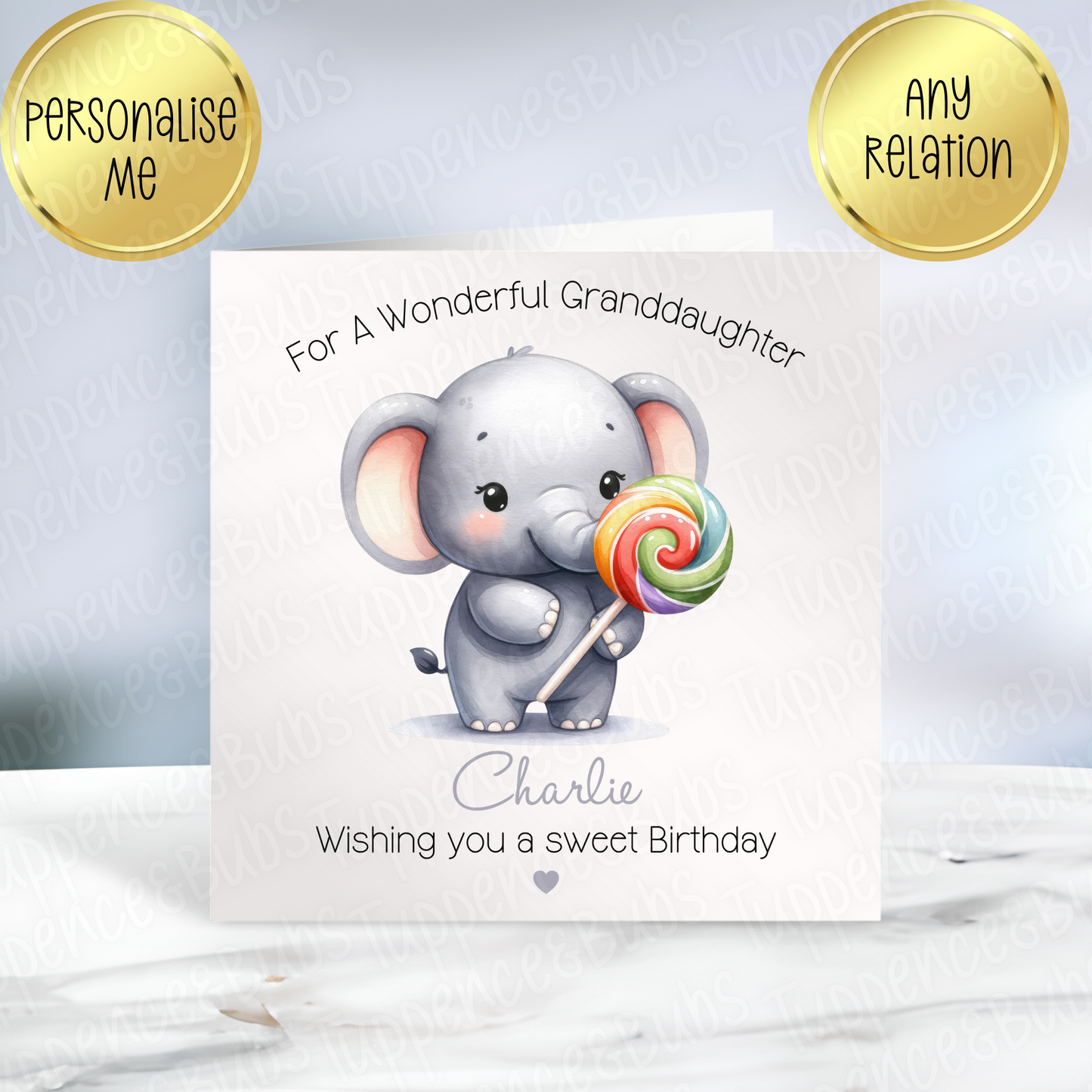Candy Animal Themed Card