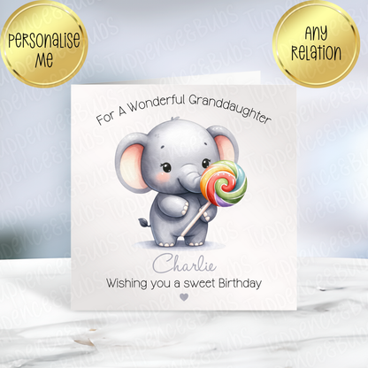 Candy Animal Themed Card
