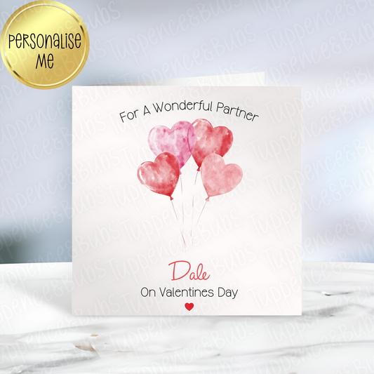 Heart Balloon Valentine's Card