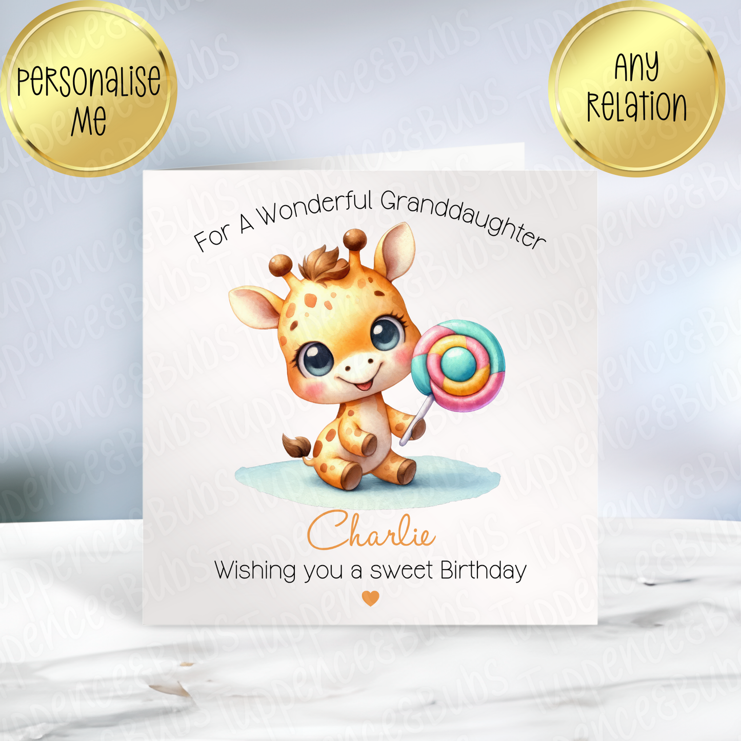 Candy Animal Themed Card
