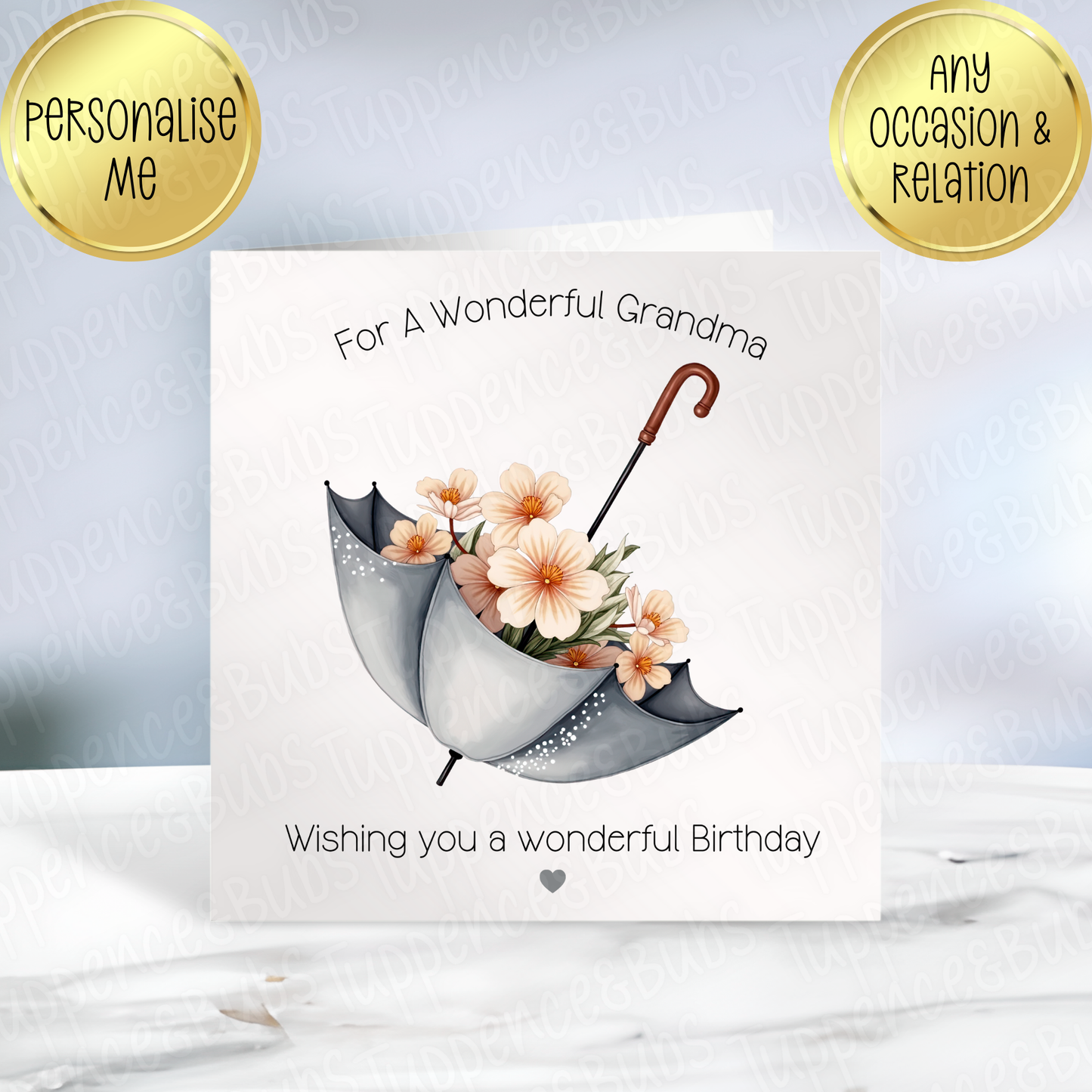 Floral Umbrella Themed Card