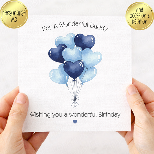Blue Balloon/Cupcake Themed Card