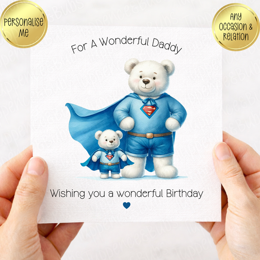 Bear & Son Themed Card - 5 Designs