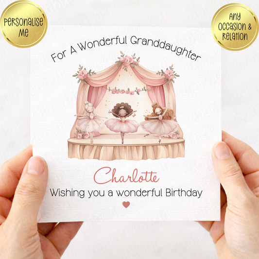 Ballerinas On Stage Themed Card