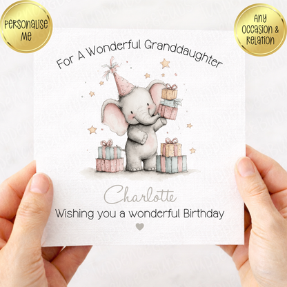Cute Elephant Themed Card - 2 Designs