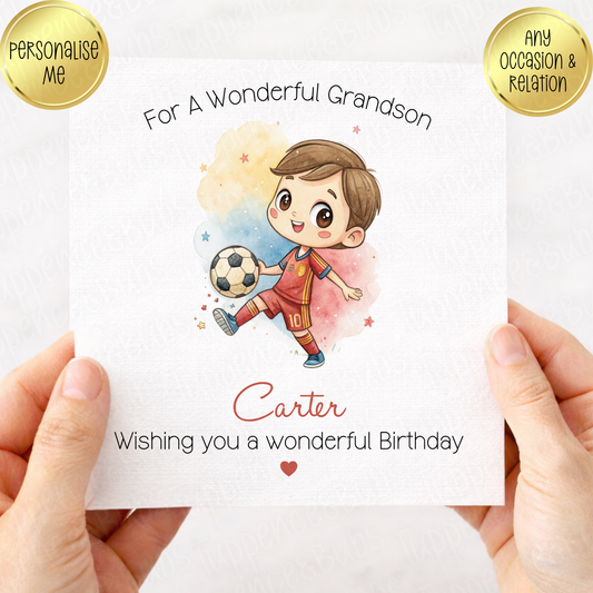 Burgundy Football Strip Themed Card