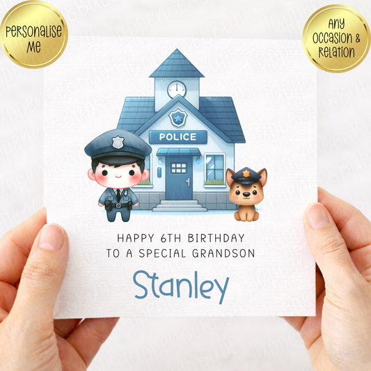 Police Inspired Birthday Card