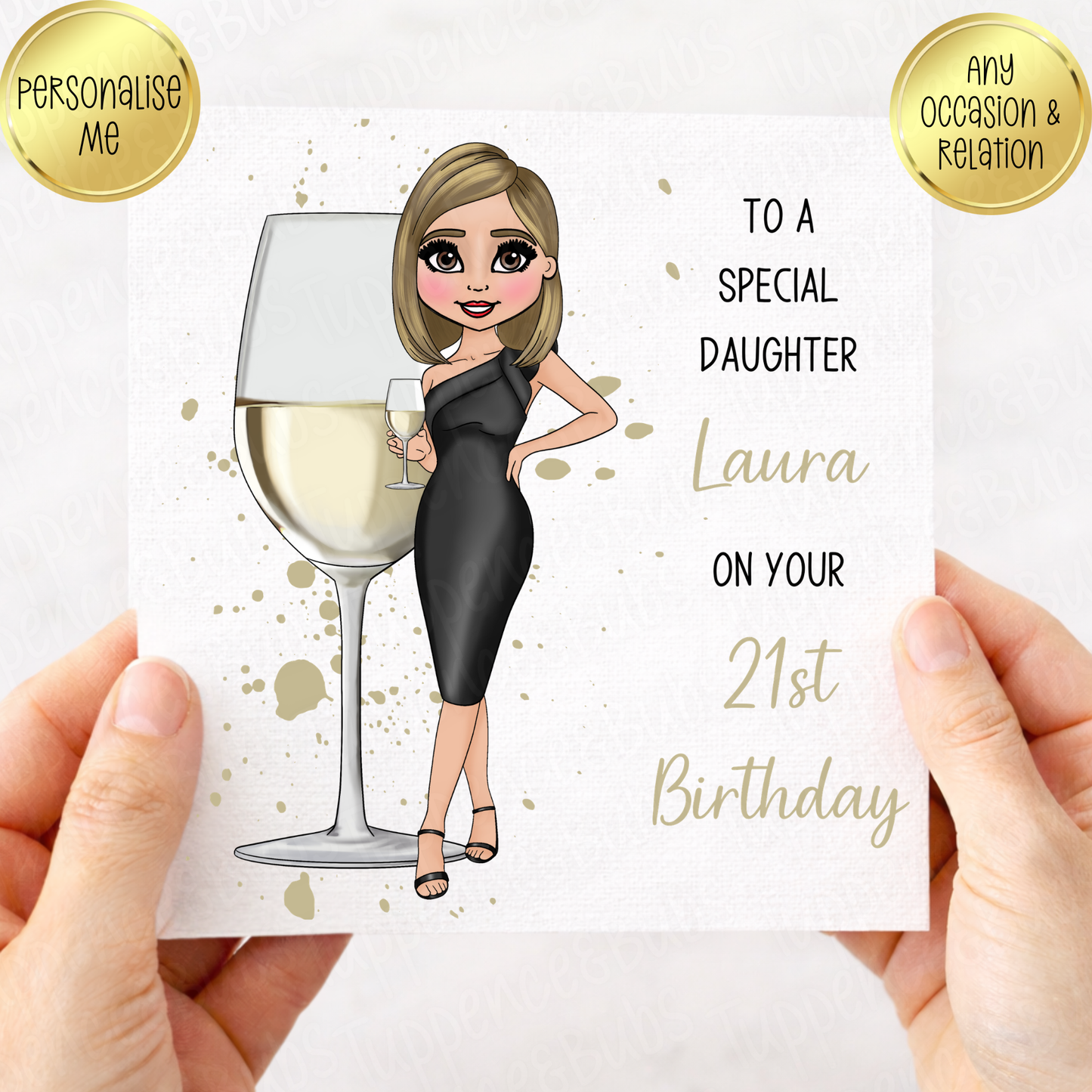 White Wine Inspired Birthday Card