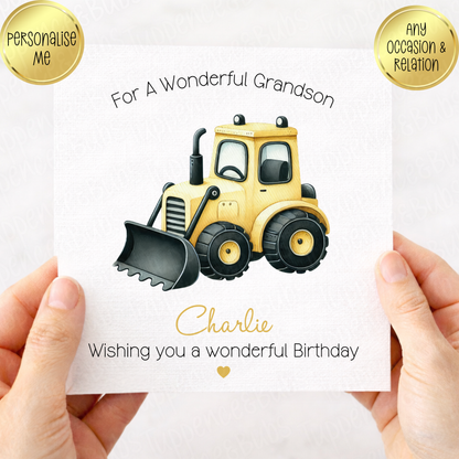 Construction Themed Birthday Card