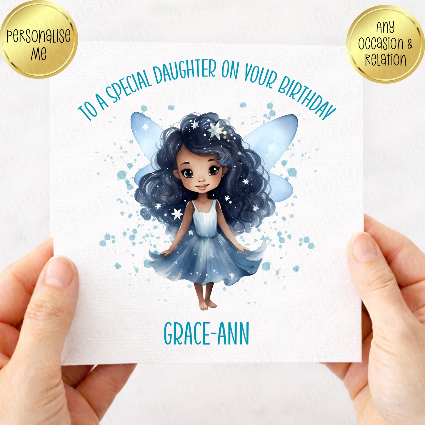 Navy Fairy Themed Birthday Card