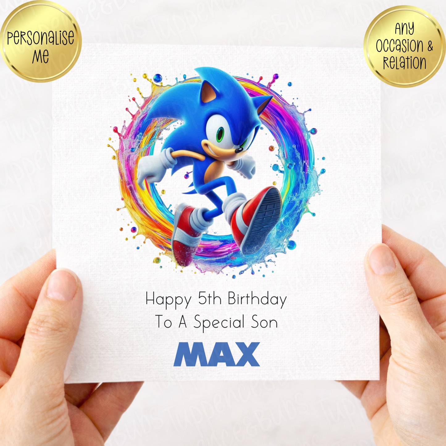 Sonic Inspired Birthday Card