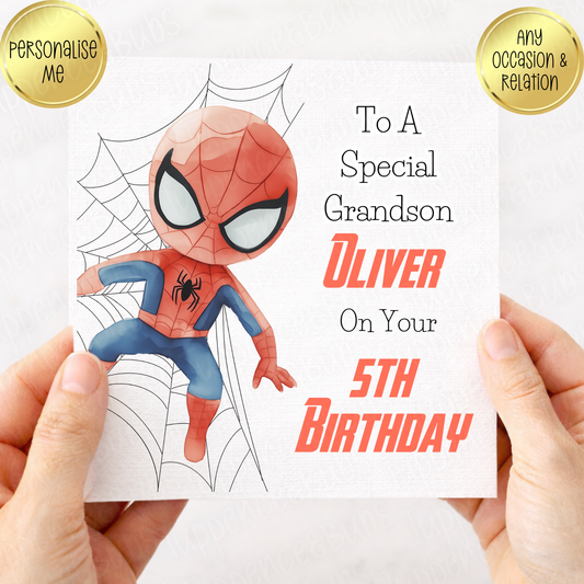 SpiderMan Inspired Birthday Card