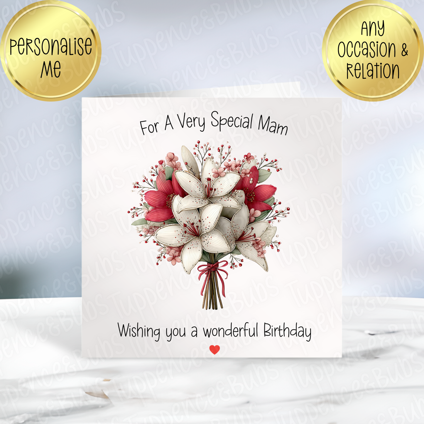 Floral Themed Birthday Card - 3 Designs