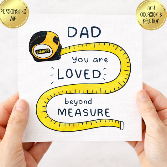 Tape Measure Themed Father's Day Card