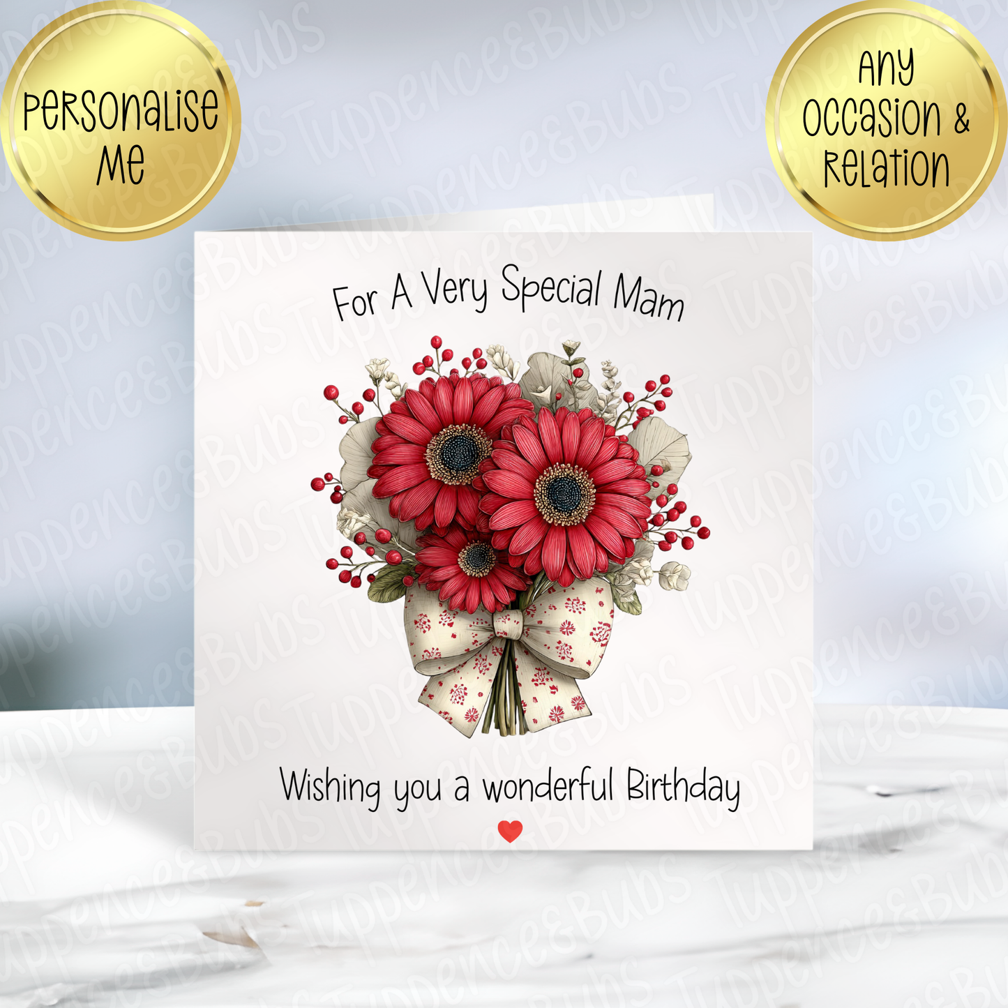 Floral Themed Birthday Card - 3 Designs