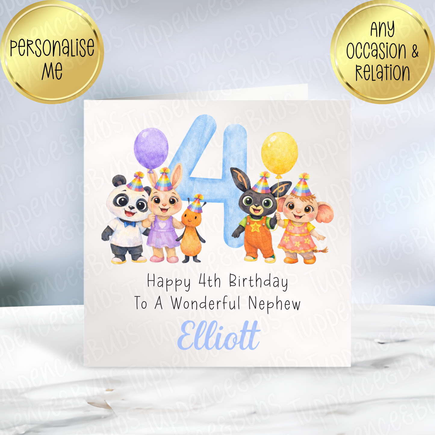 Bunny Themed Card - Pink or Blue