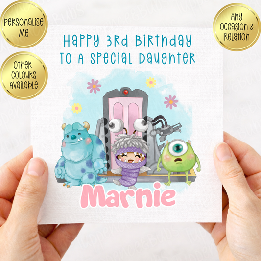 Monsters Inc Inspired Birthday Card