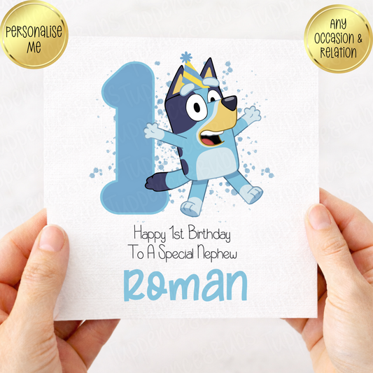 Blue Dog Inspired Birthday Card