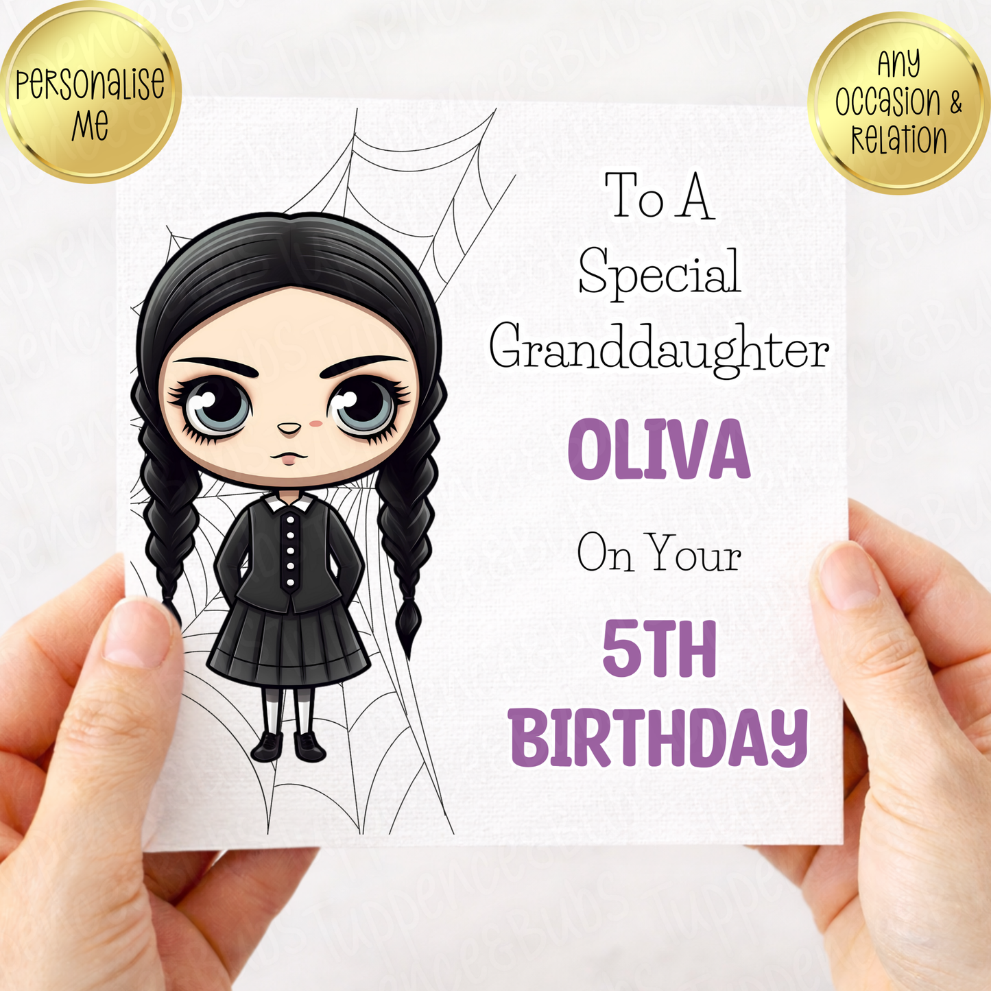 Wednesday Inspired Birthday Card
