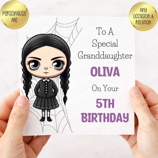 Wednesday Inspired Birthday Card