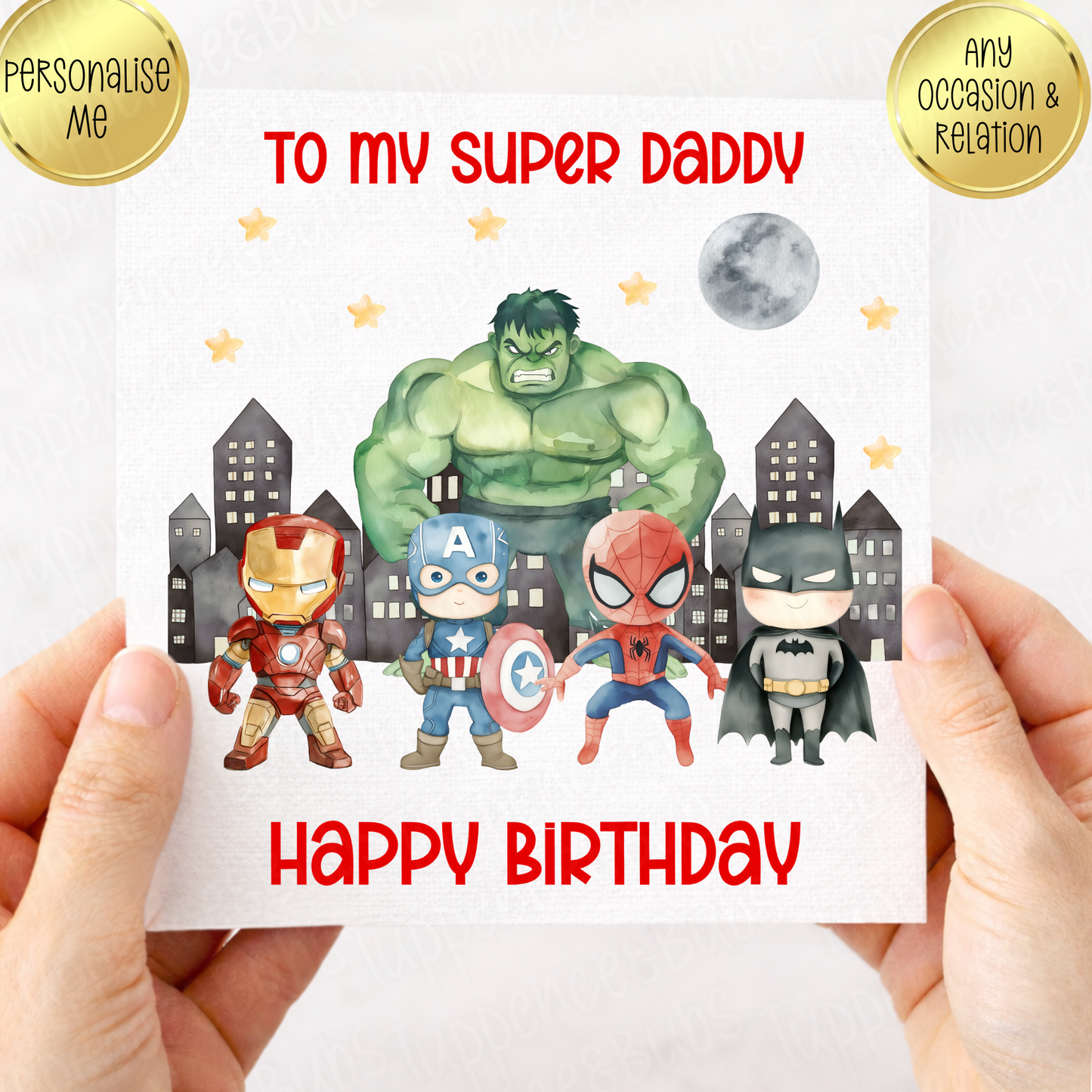 Super Hero Themed Birthday Card