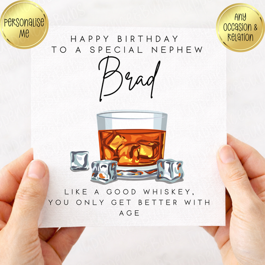 Whiskey Themed Birthday Card