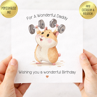Hamster Working Out Card