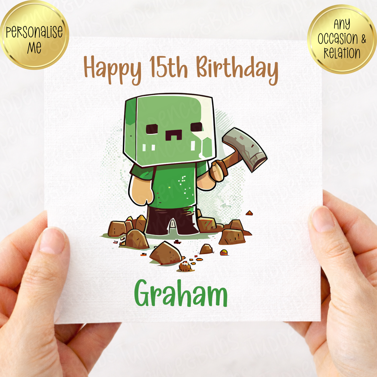 Creeper Inspired Birthday Card