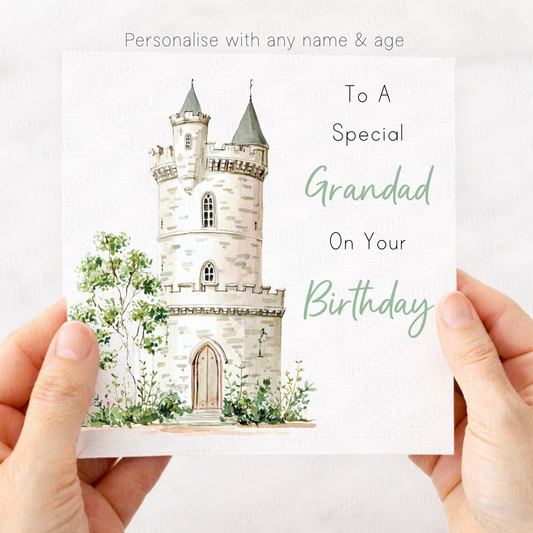 Watercolour Castle Card