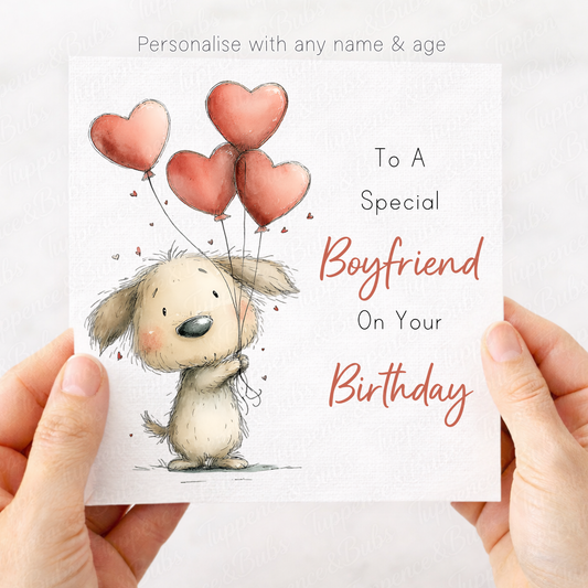 Partner Dog Heart Balloon Card
