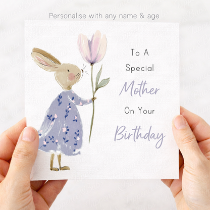 Purple Floral Bunny Card - 3 Designs