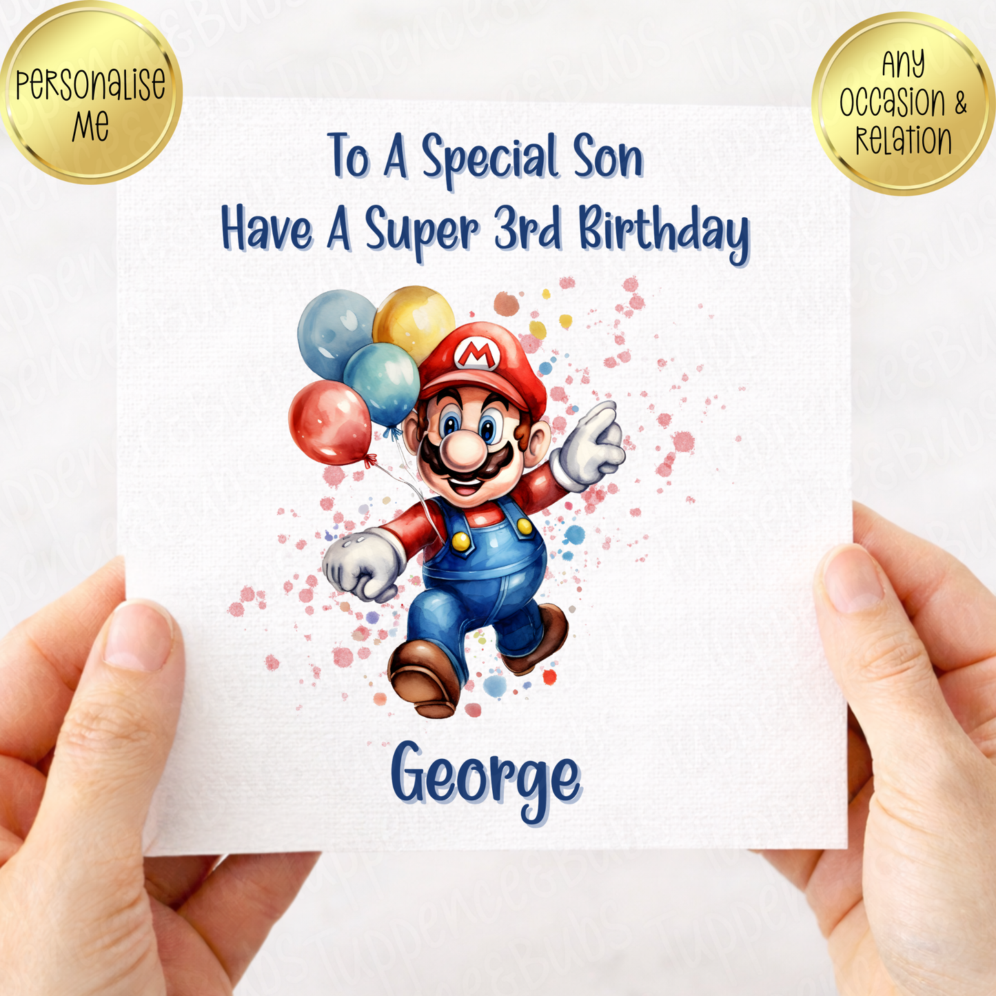 Mario Inspired Birthday Card